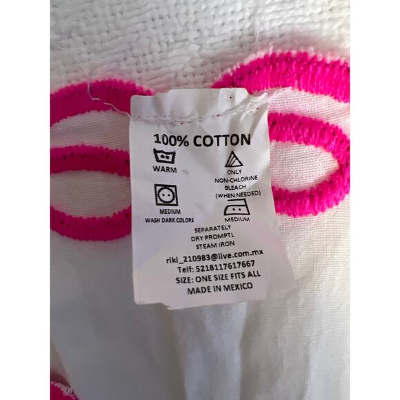 Mexican Embroidered Floral Blouse One Size Fits All Boho Handmade Cotton Top - Picture 3 of 5